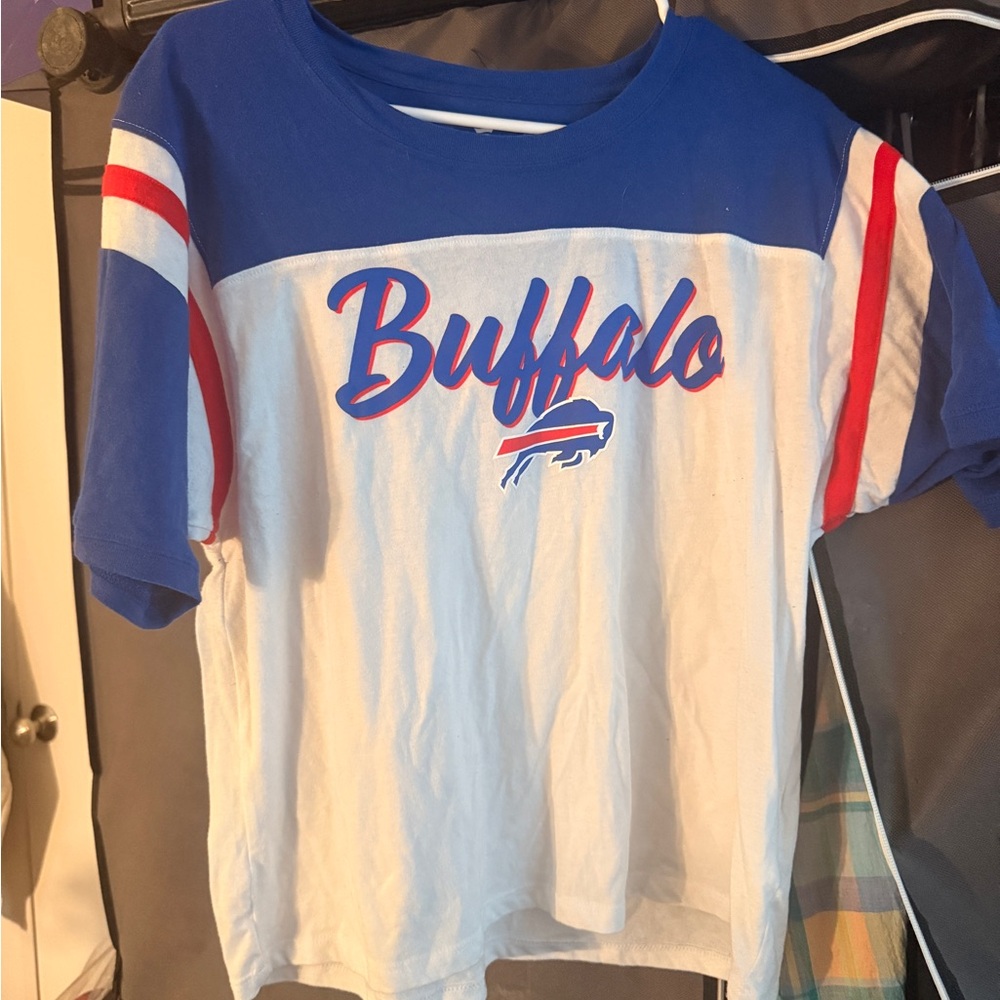 Buffalo Bills Women's oversized Short Sleeve Tee - Blue and White